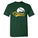 Xtreme Apparrel Oakland Baseball Skyline Men's Fan T-Shirt (Green T-Shirt, S)
