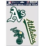 Wincraft MLB Oakland Athletics Decal Multi Use Fan 3 Pack, Team Colors, One Size
