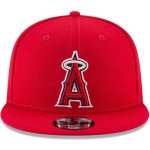 New Era Unisex-Adult MLB 9Fifty Team Color Primary Logo Adjustable Snapback Hat Cap One Size Fits All - Los Angeles Angels Red