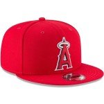 New Era Unisex-Adult MLB 9Fifty Team Color Primary Logo Adjustable Snapback Hat Cap One Size Fits All - Los Angeles Angels Red