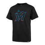 47 MLB Men's Imprint Match Team Color Primary Logo Word Mark T-Shirt (Miami Marlins Black, Medium)