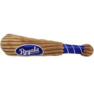 MLB Kansas City Royals Baseball Bat Toy for DOGS & CATS. Soft Corduroy Plush Dog Toy with Inner SQUEAKER, MLB Chew Toys for Dogs or Cats. Durable Fun Interactive Dog Toy with Team Names and Logo