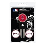 Team Golf MLB Los Angeles Angels Divot Tool Pack With 3 Golf Ball Markers Divot Tool with 3 Golf Ball Markers Pack, Markers are Removable Magnetic Double-Sided Enamel