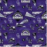 Colorado Rockies MLB Licensed Fabric, Cotton, Purple