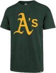 47 MLB Men's Team Color Imprint Primary Logo Word Mark Short Sleeve Baseball T-Shirt - Oakland Athletics Green X-Large