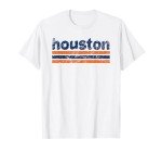 Houston Texas Three Stripe Vintage Weathered T-Shirt