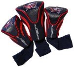 Team Golf NHL Columbus Blue Jackets Contour Golf Club Headcovers (3 Count) Numbered 1, 3, & X, Fits Oversized Drivers, Utility, Rescue & Fairway Clubs, Velour lined for Extra Club Protection