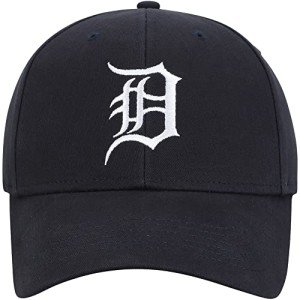 Officially Licensed Detroit Baseball Navy MVP Hat Classic Home Team Logo Adjustable Embroidered Structured Cap