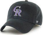 47 MLB Team Color Primary Logo Franchise Fitted Baseball Hat Cap, Unisex Adult - Colorado Rockies - Black (X-Large)