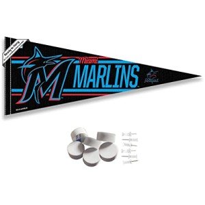 Miami Marlins Pennant Banner and Wall Tack Pads