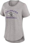 Nike Women's MLB Hot Prospect T-Shirt (US, Alpha, Medium, Regular, Regular, Colorado Rockies - Grey)