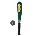 Franklin Sports Oakland Athletics Foam Bat & Ball Set - 21" Soft Jumbo Team Baseball Bat and Ball Team Logo - MLB Official Licensed Product, Black