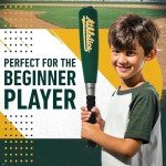 Franklin Sports Oakland Athletics Foam Bat & Ball Set - 21" Soft Jumbo Team Baseball Bat and Ball Team Logo - MLB Official Licensed Product, Black
