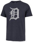 47 MLB Men's Team Color Distressed Imprint Primary Logo Wordmark Short Sleeve Baseball T-Shirt - Detroit Tigers Navy Large