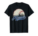 Vintage Kansas City Skyline Gameday Retro Baseball T-Shirt