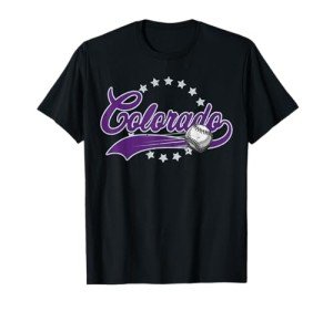 Colorado Baseball Vintage Mens Kids Team Retro Baseball Fan T-Shirt