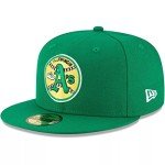 New Era MLB 59FIFTY Cooperstown Authentic Collection Fitted On Field Game Cap Hat (as1, Numeric, Numeric_7_and_7_eighths, Oakland Athletics Green Cooperstown)