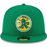 New Era MLB 59FIFTY Cooperstown Authentic Collection Fitted On Field Game Cap Hat (as1, Numeric, Numeric_7_and_7_eighths, Oakland Athletics Green Cooperstown)
