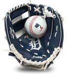 Franklin Sports MLB Youth Teeball Glove + Foam Ball Set - Kids Detroit Tigers Baseball + Teeball Mitt and Ball - Perfect First Kids Glove - 9.5"