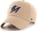 '47 New York Yankees Adjustable Cap Clean Up MLB, Miami Marlins Khaki, One Size