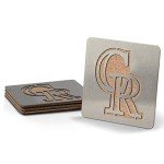 MLB Colorado Rockies Boasters, Heavy Duty Stainless Steel Coasters, Set of 4