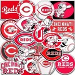 25 PCS Cincinnati American Reds Baseball Stickers for Water Bottle, Laptop, Bicycle, Computer, Motorcycle, Travel Case, Car Decal Decoration Sticker
