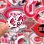 25 PCS Cincinnati American Reds Baseball Stickers for Water Bottle, Laptop, Bicycle, Computer, Motorcycle, Travel Case, Car Decal Decoration Sticker