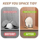 JigJag Hat Organizer for Baseball Caps 2 Pack, Premium Wood and Metal Design Hat Storage for Baseball Caps for 14Caps, Tabletop Hat Racks for Baseball Caps for Closet, Dresser, Entrance (2PCS)