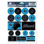 WinCraft MLB Miami Marlins Vinyl Sticker Sheet, 5" x 7"