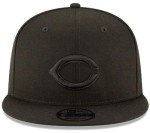 New Era MLB 9FIFTY Black Black Adjustable Snapback Hat Cap One Size Fits All - Cincinnati Reds Black