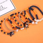 Baseball Bracelets for Women Stackable Orange Navy Game Day Heishi Bracelets Preppy Friendship Sports Bracelet Softball Baseball Jewelry Accessories Party Favors Gifts (Orange Navy)