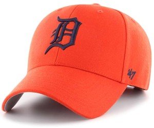 47 Brand MLB Alternate Color Primary Logo MVP Adjustable Structure Baseball Cap Hat, Adult One Size Fits All - Detroit Tigers Orange