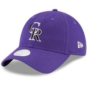 New Era Women's MLB Core Classic 9TWENTY Team Color Home Adjustable Hat Cap One Size Fits All - Colorado Rockies Purple