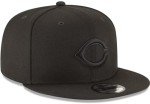 New Era MLB 9FIFTY Black Black Adjustable Snapback Hat Cap One Size Fits All - Cincinnati Reds Black
