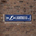Rico Industries NHL Hockey Tampa Bay Lightning Metal Street Sign 4" x 15" Home Décor - Bedroom - Office - Man Cave,Silver
