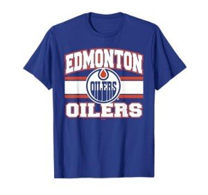 Edmonton Oilers Stripe Blue Officially Licensed T-Shirt