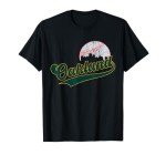 Vintage Oakland Skyline Game Day Retro Baseball T-Shirt