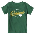 Oakland Baseball Vintage Kid's Fan T-Shirt (Green Shirt, 2T)