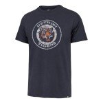 47 MLB Men's Official Distressed Cooperstown Primary Logo Premier Franklin T-Shirt (US, Alpha, X-Large, Regular, Regular, Detroit Tigers - Navy)