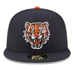New Era MLB 59FIFTY Cooperstown Authentic Collection Fitted On Field Game Cap Hat (7 3/4, Detroit Tigers Navy Cooperstown)