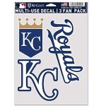 Wincraft MLB Kansas City Royals Decal Multi Use Fan 3 Pack, Team Colors, One Size