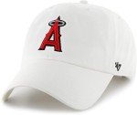 47 MLB White Team Color Primary Logo Clean Up Adjustable Strap Hat Cap, Adult One Size Fits All - Los Angeles Angels White