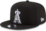 New Era Unisex-Adult MLB 9Fifty Black White Primary Logo Adjustable Snapback Hat Cap One Size Fits All - Los Angeles Angels Black White