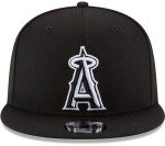 New Era Unisex-Adult MLB 9Fifty Black White Primary Logo Adjustable Snapback Hat Cap One Size Fits All - Los Angeles Angels Black White