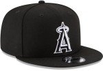 New Era Unisex-Adult MLB 9Fifty Black White Primary Logo Adjustable Snapback Hat Cap One Size Fits All - Los Angeles Angels Black White
