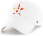47 MLB White Team Color Primary Logo Clean Up Adjustable Strap Hat Cap, Adult One Size Fits All (US, Alpha, One Size, Houston Astros)