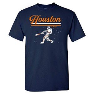 Houston Space Baseball Crush City H-Town Men's Fan T-Shirt (Navy Shirt, XL)