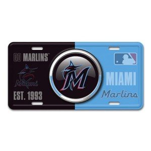 FANMATS 43231 Miami Marlins Embossed Metal License Plate