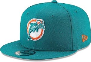 New Era NFL 9FIFTY Adjustable Snapback Hat Cap One Size Fits All (Miami Dolphins Historic Logo)