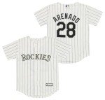 Outerstuff MLB Boys Youth Home Replica Player Jersey, Colorado Rockies, Nolan Arenado, Large (14-16) White